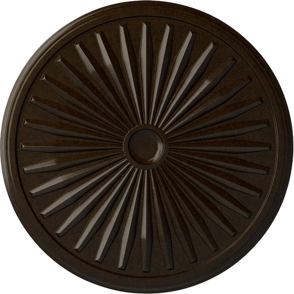 Ekena Millwork Leandros Ceiling Medallion (Fits Canopies up to 5"), 33 1/8"OD x 3 1/2"ID x 1 3/8"P, Bronze CM33LEBZS - main